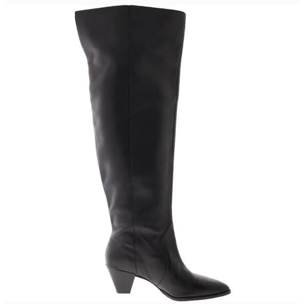Vince Camuto Sewinny Over the Knee Boots 6 Black NWOT Wide Calf Tall Heel Glam